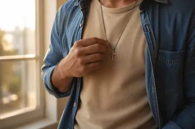 Cross Necklace in Morning Light