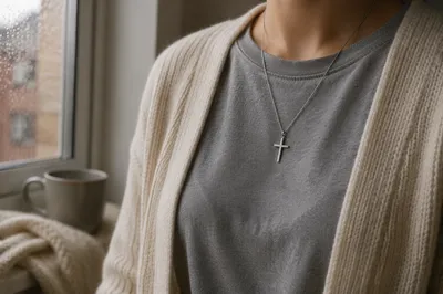 Cross Necklace in Quiet Morning Light