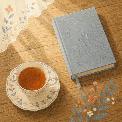 Devotional Book and Tea on Table