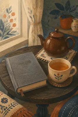 Devotional Book and Tea on Table