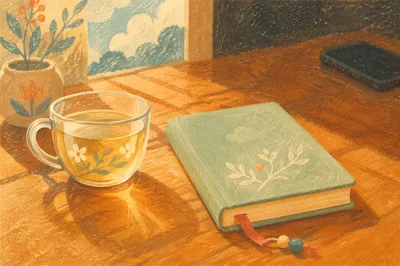 Mint Green Book and Tea