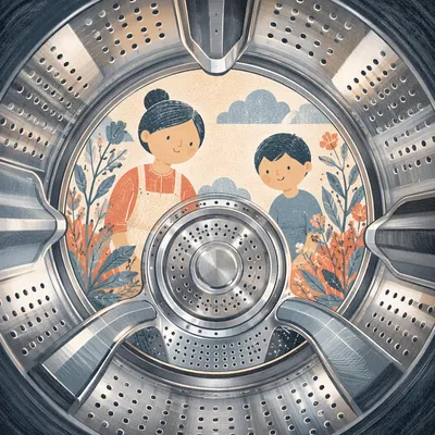 Inside Washing Machine Drum Close-Up