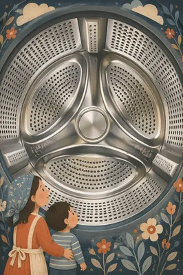 Inside Washing Machine Drum Close-Up