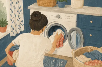 Doing Laundry in a Cozy Home