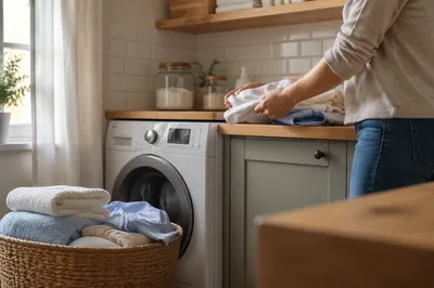 Peaceful Weekend Laundry Room Morning Scene