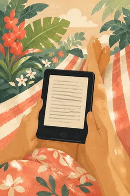 Peaceful Beach Vacation Ebook Reading Moment