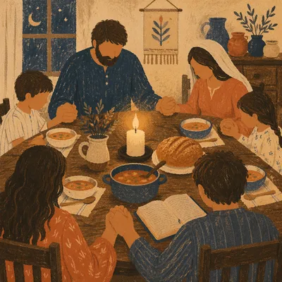 Candlelit Family Dinner Prayer of Gratitude