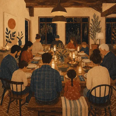 Candlelit Family Gratitude Dinner Gathering