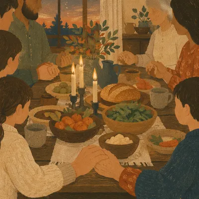 Candlelit Family Dinner Prayer of Gratitude