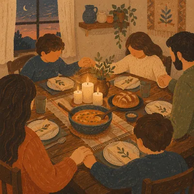 Candlelit Family Gratitude Dinner Gathering