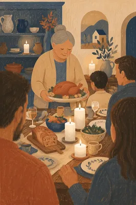 Candlelit Family Dinner Gratitude Moment