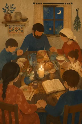 Candlelit Family Dinner with Grateful Hands