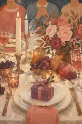 Candlelit Family Gratitude Dinner Table