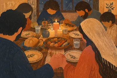 Candlelit Family Dinner Prayer of Gratitude