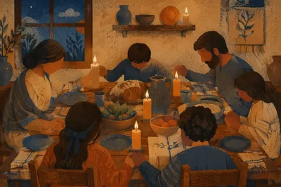 Candlelit Family Dinner Prayer of Gratitude