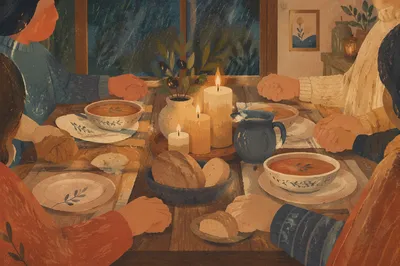 Candlelit Family Dinner Prayer of Gratitude