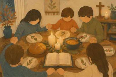 Candlelit Family Gratitude Dinner Prayer