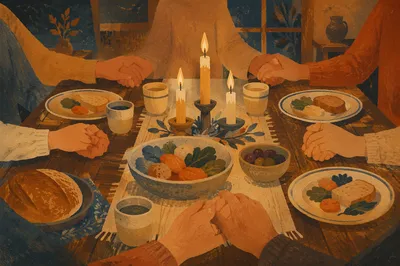 Candlelit Family Dinner Prayer of Gratitude