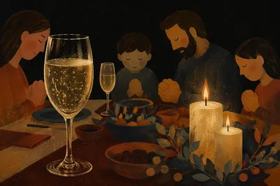 Candlelit Family Dinner Gratitude Moment