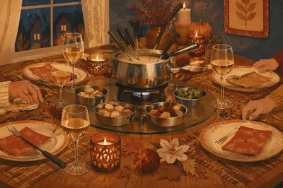 Candlelit Family Gratitude Dinner Table