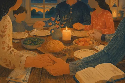 Candlelit Family Dinner Prayer of Gratitude
