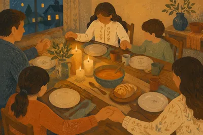 Family Gratitude Dinner by Candlelight