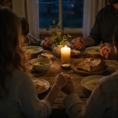 Family Gratitude Dinner by Candlelight