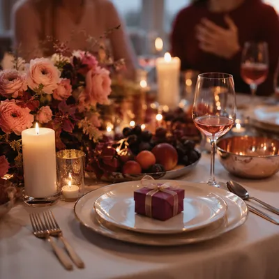 Candlelit Family Dinner Gratitude Celebration