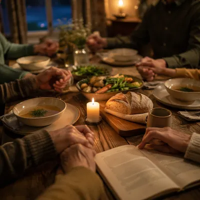 Grateful Family Dinner by Candlelight