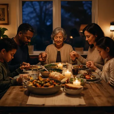 Multigenerational Family Dinner by Candlelight