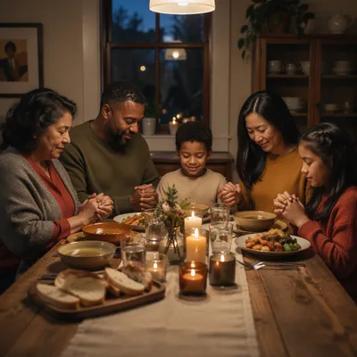 Multigenerational Family Dinner by Candlelight