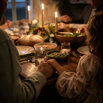 Family Gratitude Dinner by Candlelight