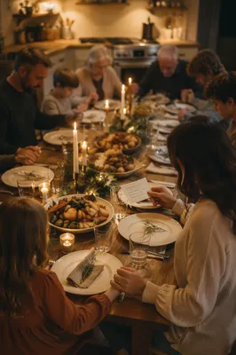 Candlelit Family Dinner Prayer of Gratitude