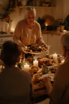 Candlelit Family Dinner Gratitude Moment