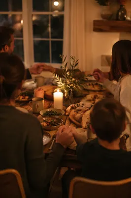 Grateful Family Dinner by Candlelight