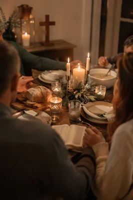 Candlelit Family Prayer Before Dinner