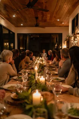 Candlelit Family Dinner Filled With Gratitude