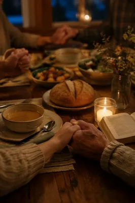Grateful Family Dinner by Candlelight