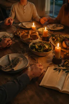 Grateful Family Dinner by Candlelight