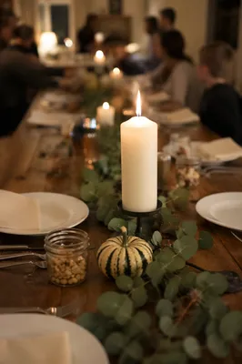Candlelit Family Gratitude Dinner Table