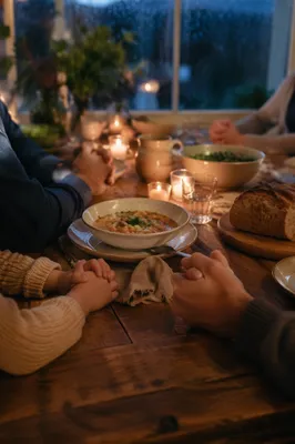Grateful Family Dinner by Candlelight