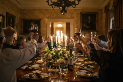 Candlelit Family Dinner Toast of Gratitude