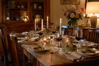Candlelit Family Dinner with Grateful Hearts