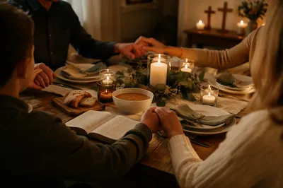 Candlelit Family Dinner Prayer of Gratitude
