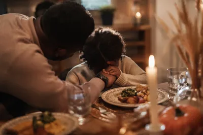 Candlelit Family Dinner Gratitude Moment