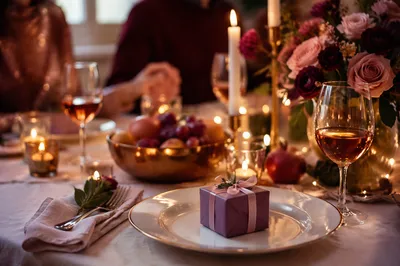 Candlelit Family Gratitude Dinner Table