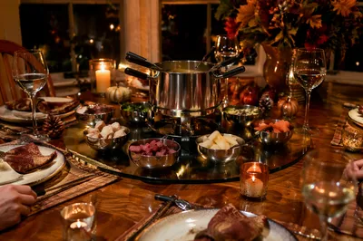 Candlelit Family Gratitude Dinner Table