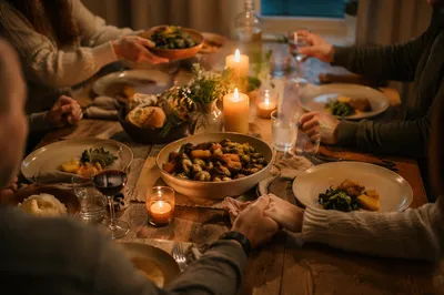 Grateful Family Dinner by Candlelight