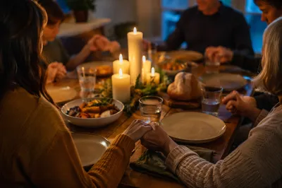 Grateful Family Dinner by Candlelight