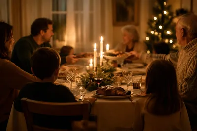 Candlelit Family Gratitude Dinner at Home